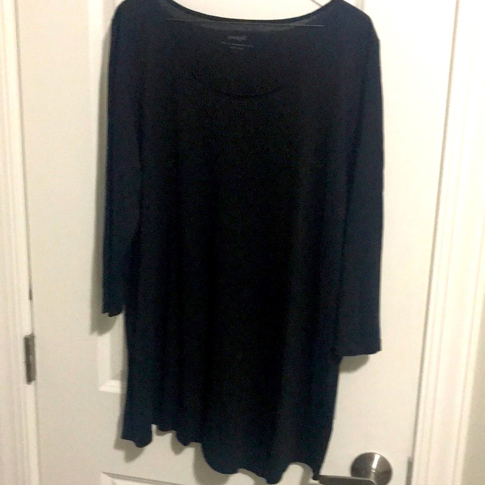 Navy BLUE/Black purejill asymmetrical tunic size L NWOT
